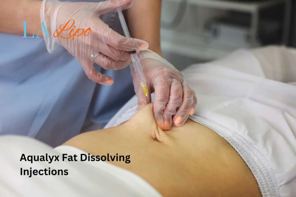 woman having fat dissolving injections Salford in the stomach