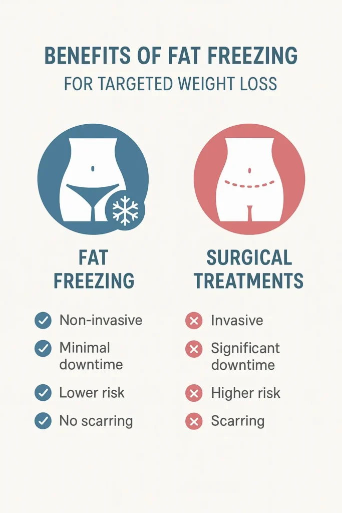 graphic showing the benefits of fat freezing Salford