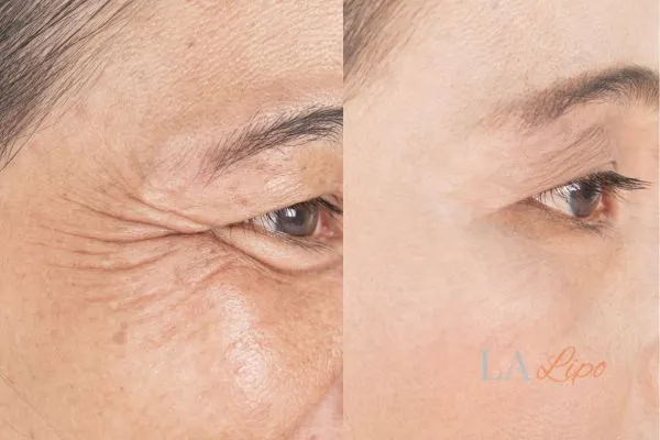 Before and after results of woman - HI-fu wrinkles reduction treatment Salford