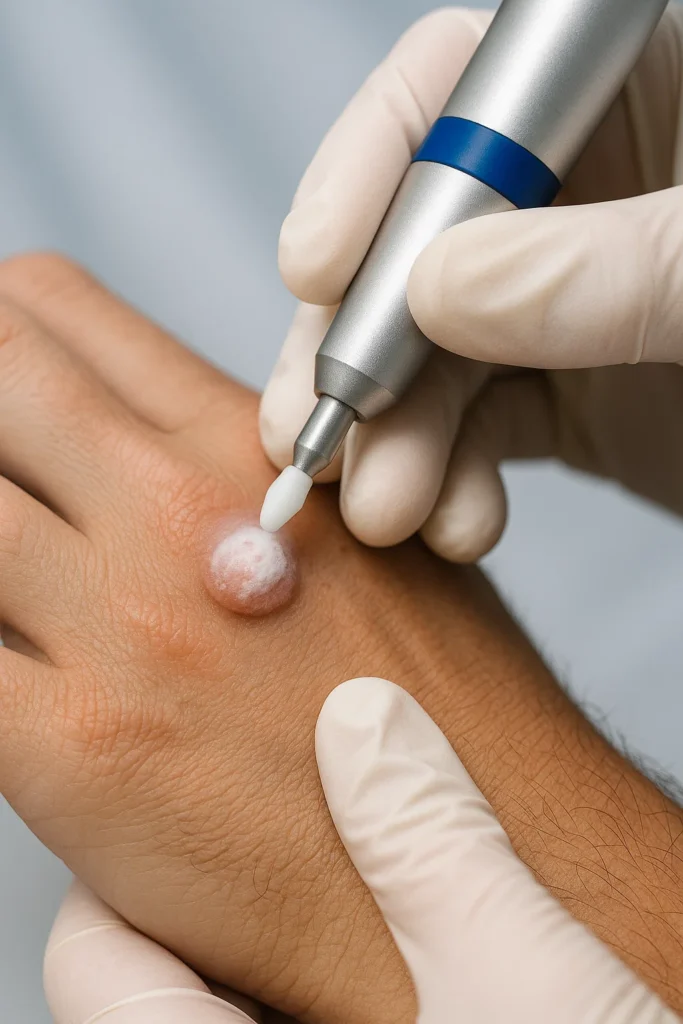 example of wart removal Salford using cryopen